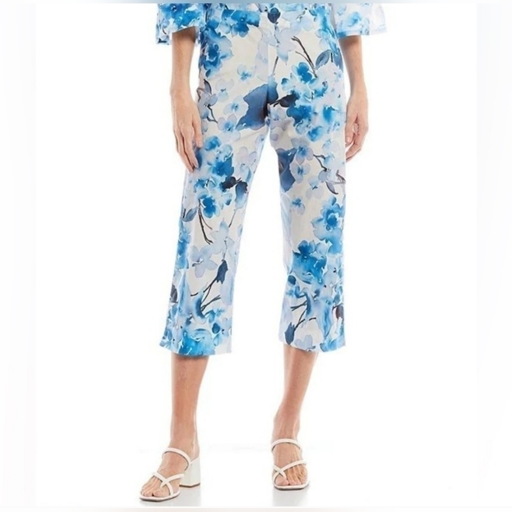 Bryn Walker Women’s Fioro Cotton Print Blue Capri pants Size Small MSRP $158 NWT - Picture 4 of 12
